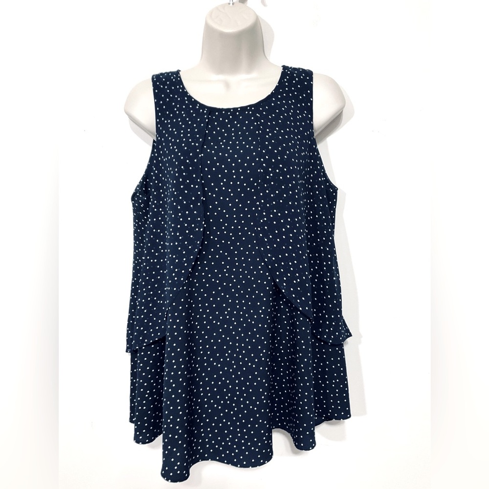 Maternity tic top blue white polka dot